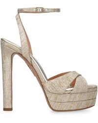 Aquazzura - Metallic Divine Plateau Platform Sandals 130 - Lyst