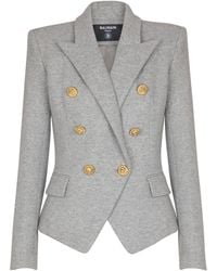 Balmain - Wool-Blend Double-Breasted Blazer - Lyst