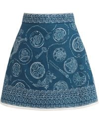 ALÉMAIS - Linen Printed Lucky Mini Skirt - Lyst