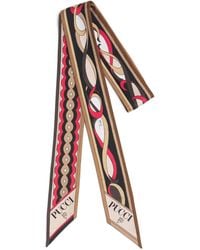 PUCCI - Silk Twill Girandole And Papiro Print Scarf - Lyst