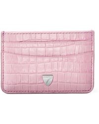 Aspinal of London - Croc-Embossed Slim Card Holder - Lyst