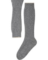 Brunello Cucinelli - Cashmere Rib-Knit Socks - Lyst