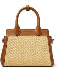 Aspinal of London - Mini Raffia-Leather Savannah Top-Handle Bag - Lyst