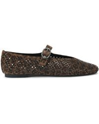 Kurt Geiger - Suede Embellished Mayfair Ballet Flats - Lyst