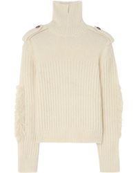 Burberry - Mohair-Blend Funnel-Neck Sweater - Lyst