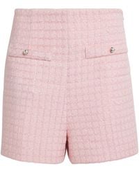 Sandro - Tweed Sequinned Check Shorts - Lyst