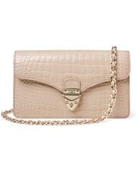 Aspinal of London - Croc-Embossed Leather Mayfair 2 Clutch Bag - Lyst