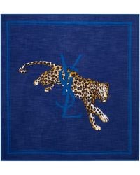 Saint Laurent - Wool Leopard Grande Carre Scarf - Lyst