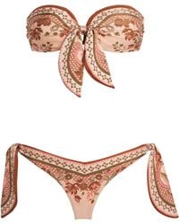 Zimmermann - Aster Scarf Bandeau Bikini - Lyst