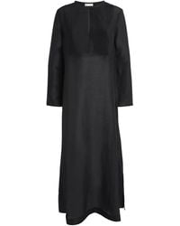 Tory Burch - Linen-Silk Pleated Midi Kaftan - Lyst