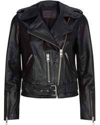 AllSaints - Leather Balfern Biker Jacket - Lyst