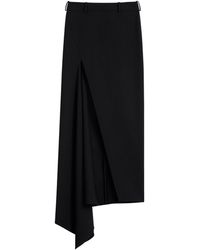 Givenchy - Wool Slashed Midi Skirt - Lyst