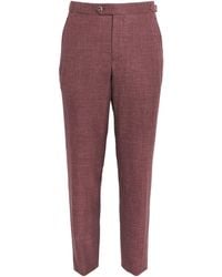 Isaia - Wool-Cashmere-Silk-Linen Sanita Trousers - Lyst