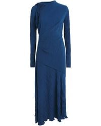 Victoria Beckham - Plisse Long-Sleeve Midi Dress - Lyst