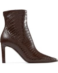 Jimmy Choo - Frankie 85 Croc-Embossed Leather Ankle Boots - Lyst