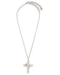 Dolce & Gabbana - Rhinestone Cross Necklace - Lyst