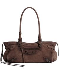 Balenciaga - Suede Le City East West Shoulder Bag - Lyst