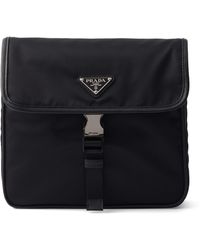 Prada - Re-Nylon And Leather Messenger Bag - Lyst