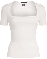 Maje - Cotton-Blend Rib-Knit Top - Lyst