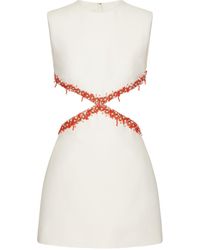 Valentino Garavani - Beaded Cut-out Mini Dress - Lyst