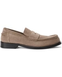 Loewe - Suede Bobine Loafers - Lyst