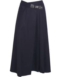 Maje - Wool-Blend Pleated Midi Skirt - Lyst