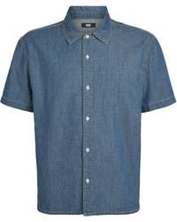 PAIGE - Denim Short-Sleeve Soliman Shirt - Lyst