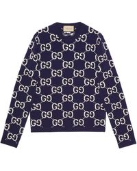 Gucci - Monogram-pattern Ribbed-trim Wool Jumper - Lyst