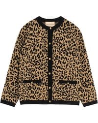 Valentino - Wool Leopard Print Cardigan - Lyst