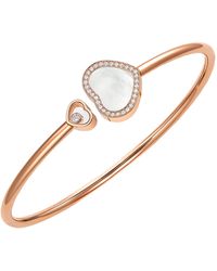 Chopard - Diamond And Mother-Of-Pearl Happy Hearts Bangle - Lyst