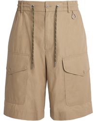 Moncler - Cotton Poplin Cargo Shorts - Lyst