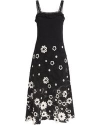 Maje - Cotton Crochet Midi Dress - Lyst