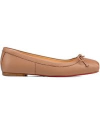 Christian Louboutin - Mamadrague Bow-Embellished Leather Flats - Lyst