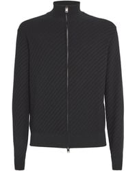 Brioni - Cotton-Silk-Cashmere Zipped Sweater - Lyst
