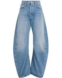 Agolde - Curved-Hem Spiral Mid-Rise Baggy Jeans - Lyst