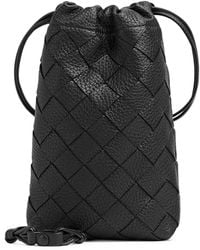 Bottega Veneta - Leather Intrecciato Vertical Dustbag Shoulder Bag - Lyst