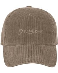 Saint Laurent - Corduroy Logo Baseball Cap - Lyst