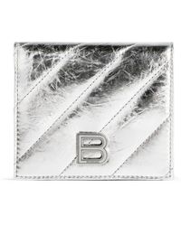 Balenciaga - Metallic Leather Crush Wallet - Lyst
