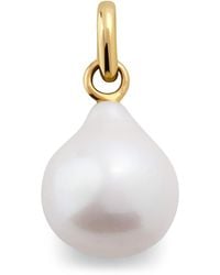 Monica Vinader - Small Vermeil And Baroque Pearl Pendant Charm - Lyst