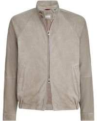 Brunello Cucinelli - Suede Two-Way Zip Jacket - Lyst