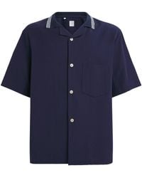 Eleventy - Stripe-Collar Bowling Shirt - Lyst