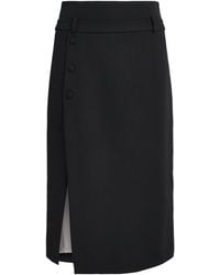 Sandro - Wool Double-Waistband Midi Skirt - Lyst