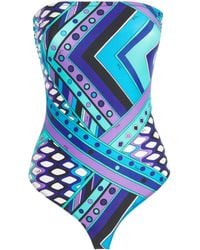PUCCI - Strapless Vivara Swimsuit - Lyst