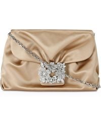 Roger Vivier - Mini Satin Efflorescence Clutch Bag - Lyst