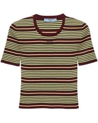 Prada - Short-Sleeve Stripe Sweater - Lyst