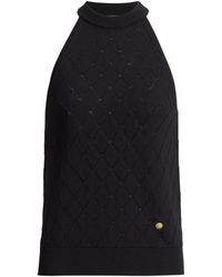 Balmain - Virgin Wool Quilted Effect Top - Lyst