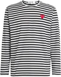 COMME DES GARÇONS PLAY - Striped Heart Logo T-Shirt - Lyst