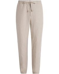 Canali - Linen Drawstring Trousers - Lyst