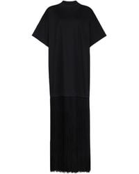 Alaïa - Cotton Fringed T-Shirt Dress - Lyst
