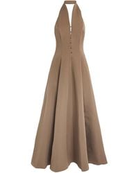 STAUD - Cotton-Blend Halterneck Stella Maxi Dress - Lyst